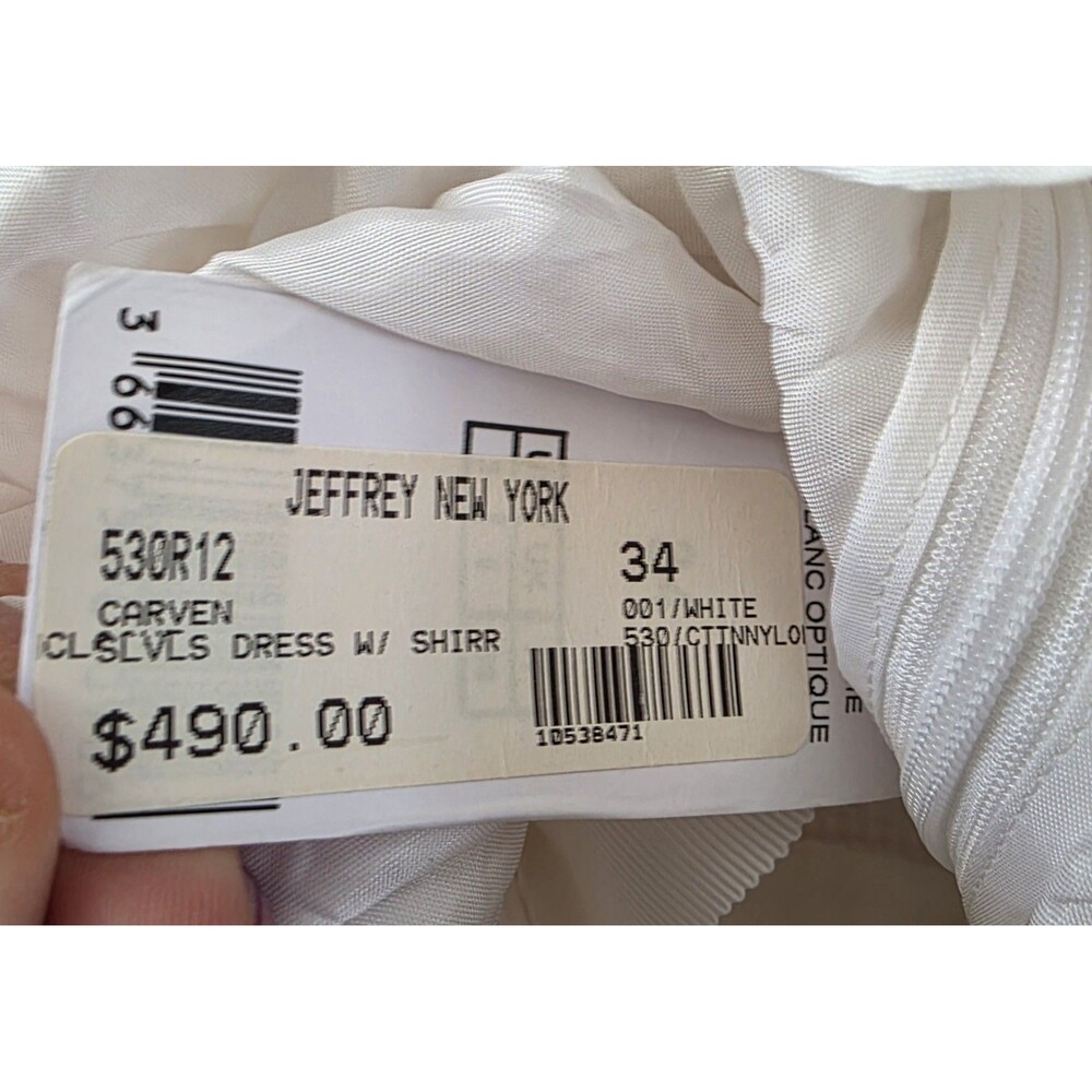 NWT Carven Party Dress Size 34 XS White Sheer Overlay Twirl Mini A Line Events - Picture 10 of 12